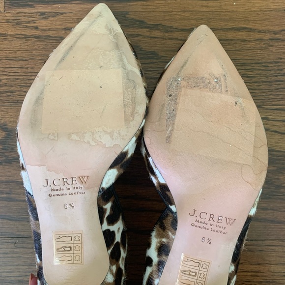 J Crew Collection Colette Calf Hair D’Orsay Kitten Heels in Sienna Black Cat - Picture 7 of 9